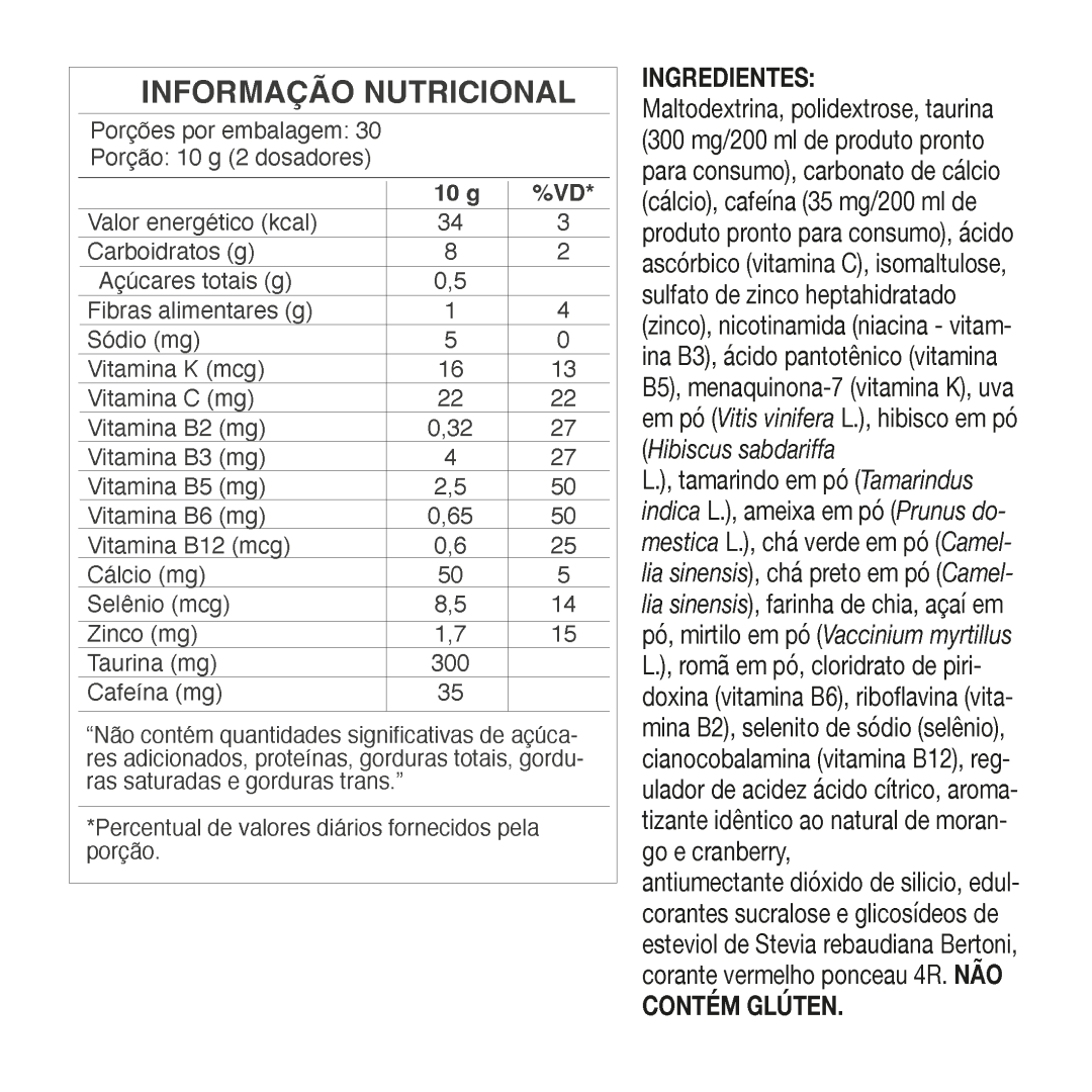 Tabela Nutricional